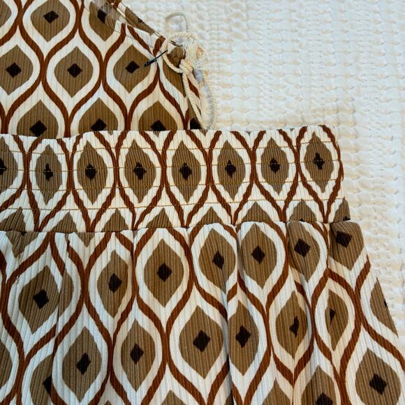 NWOT Jackson Rowe Set Jasmine Wide Leg Pant and Top Evil Eye Tan Resort Festival - Picture 5 of 16